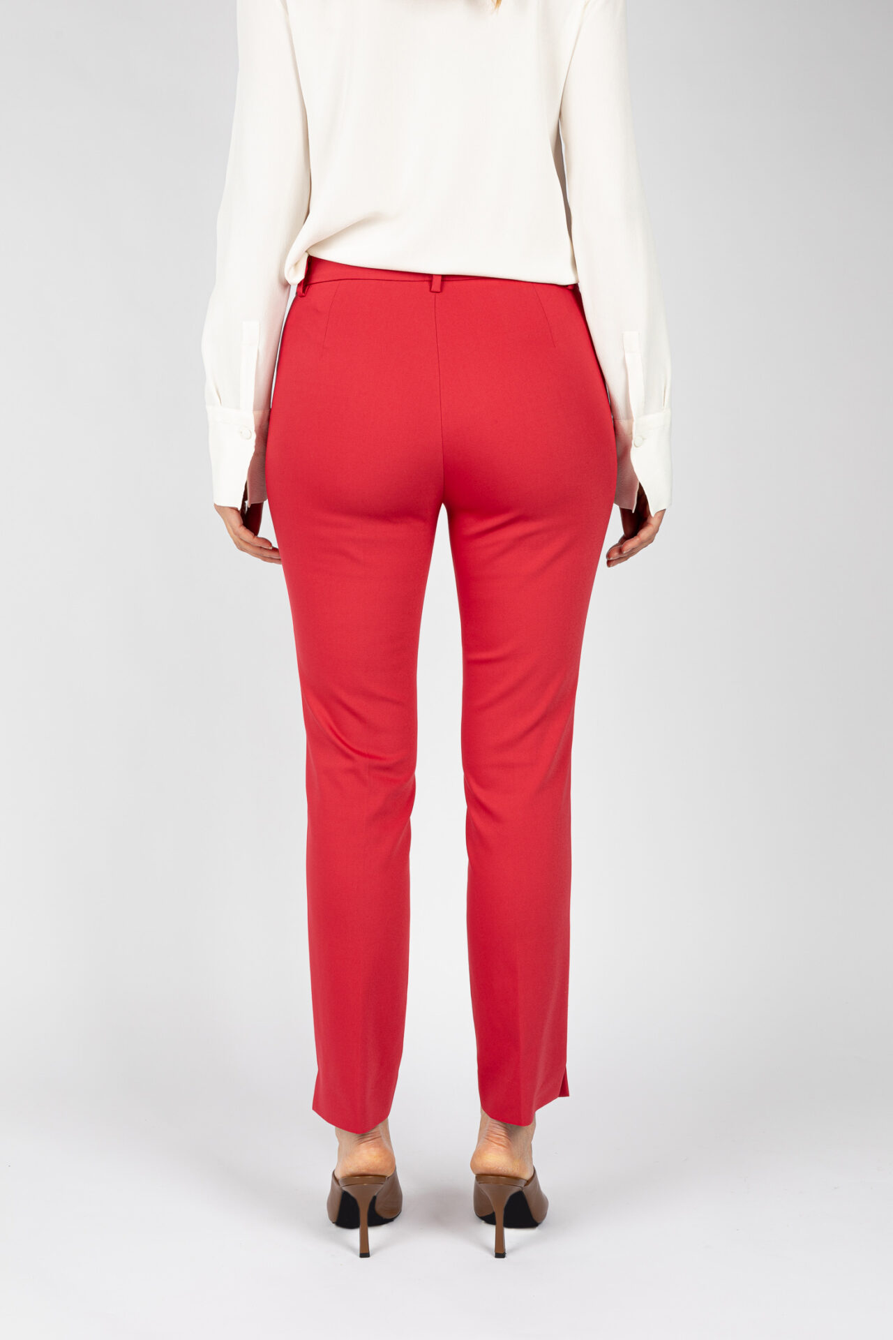 Pantaloni linea a sigaretta, da donna in colore rosso P19642G - 4