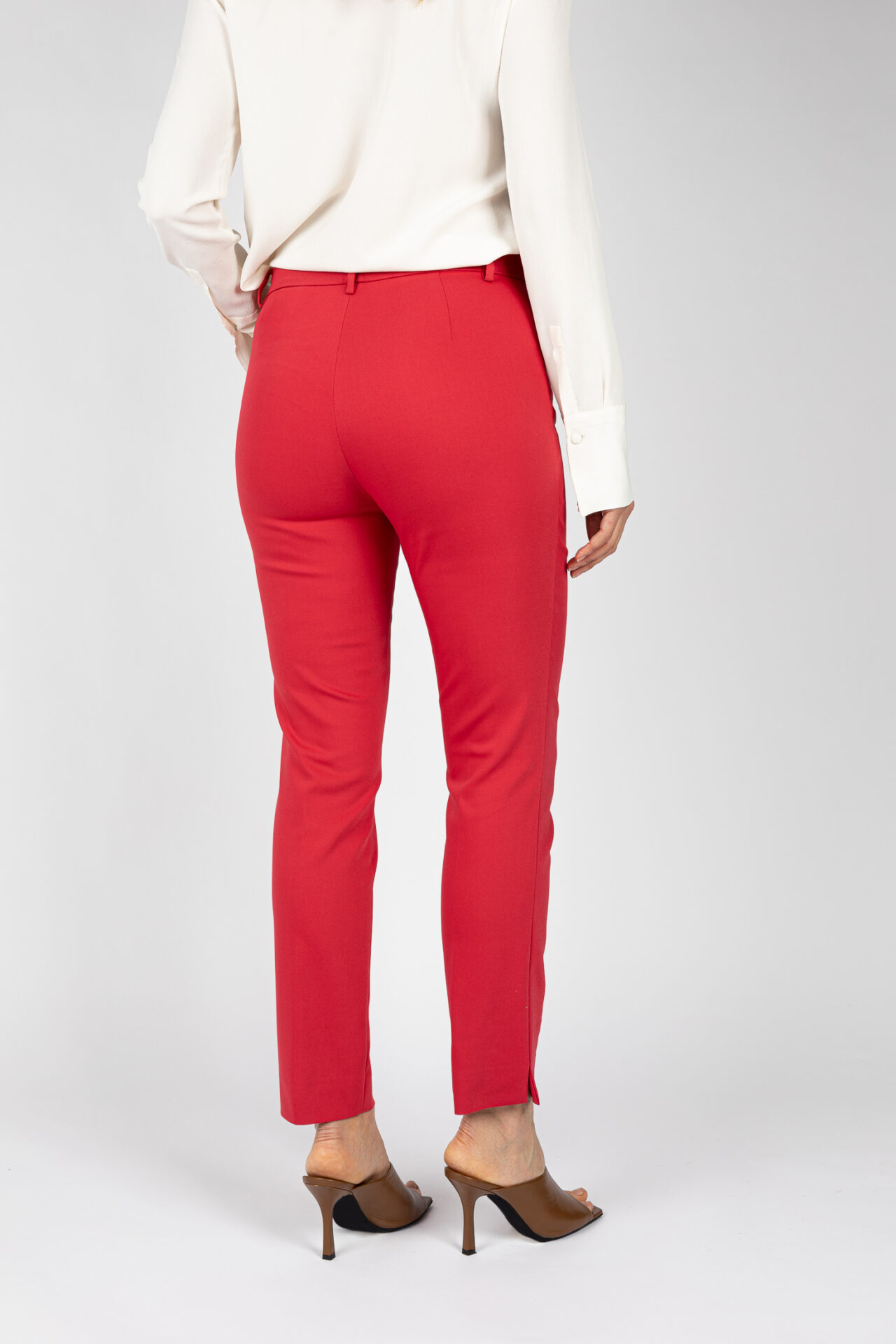 Pantaloni linea a sigaretta, da donna in colore rosso P19642G - 5